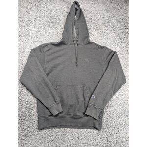 Champion Hoodie Men Medium Gray Athleisure Normcore Casual Fleece Sweatshirt